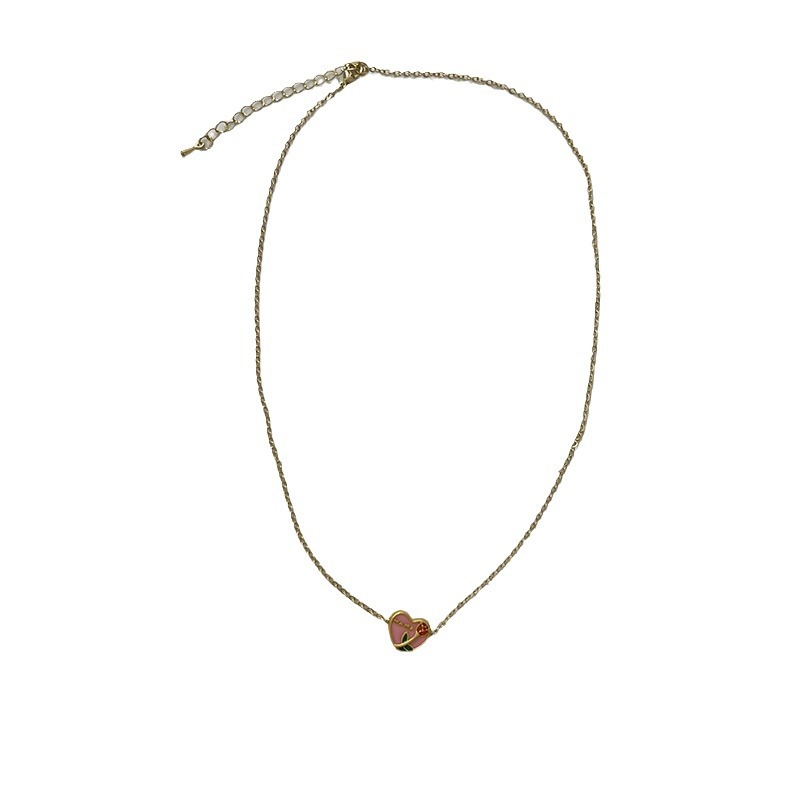 The high-end design of the heart-shaped necklace collarbone chain is a new 2024 women's light luxury, niche and individual necklace on Instagram Item Picture