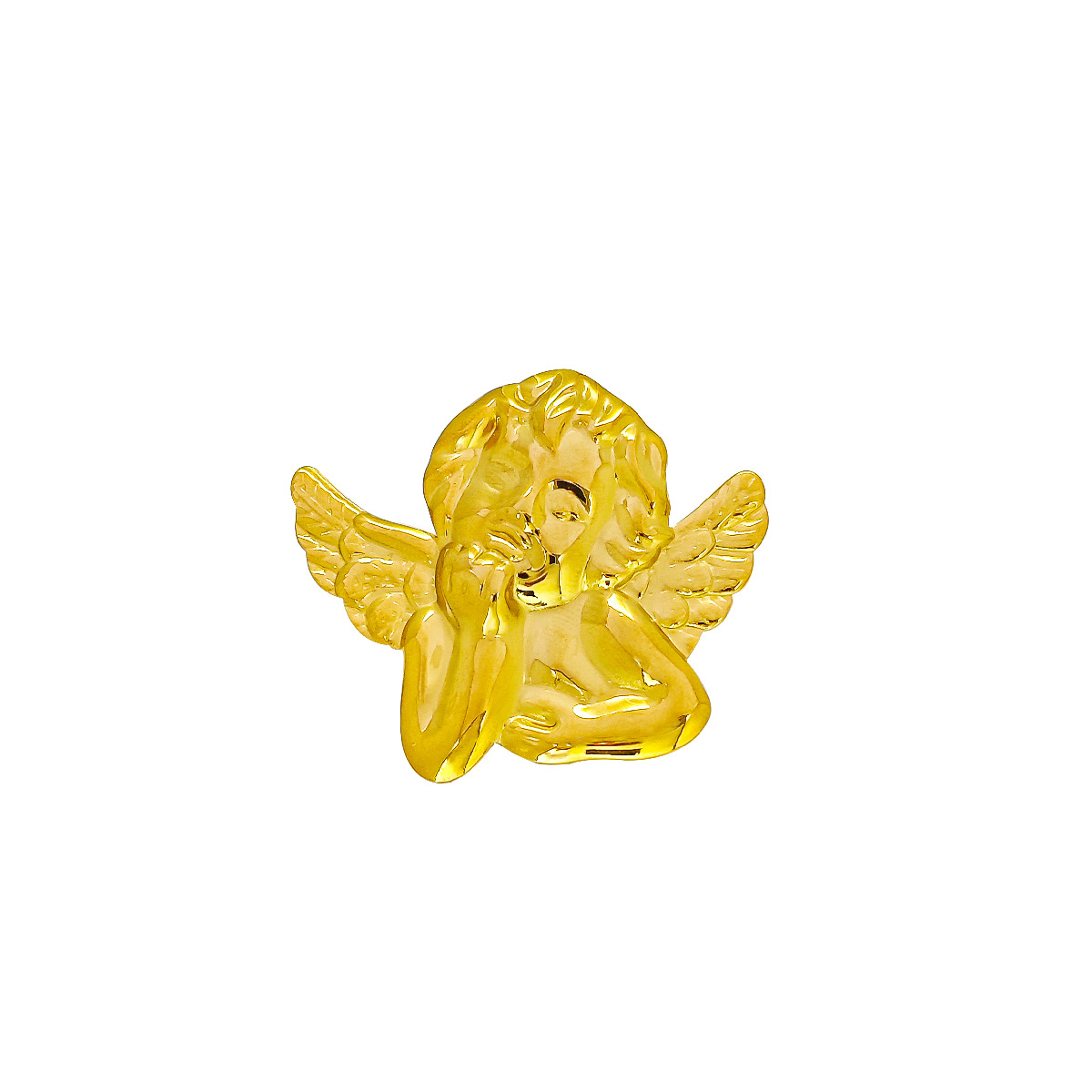 European and American creative little angel sunflower brooch, simple smooth candy pleated eagle stainless steel dress pin Item Picture