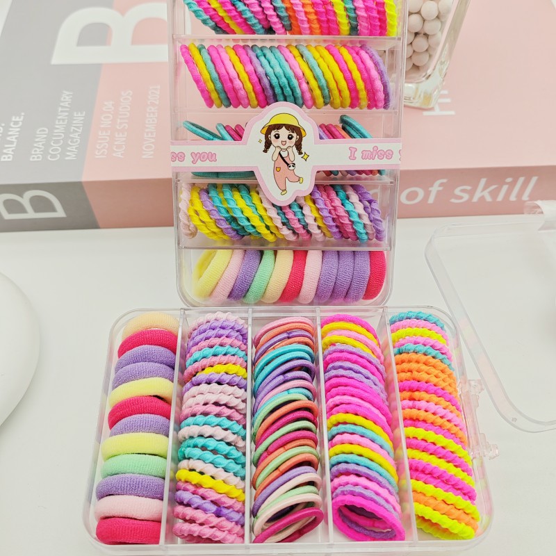 Wholesale of children's hair tie and hairpin boxes, high-elasticity thumb towel rings, rabbit grabbers, girls' hair ties and hair accessories sets Application Scenario