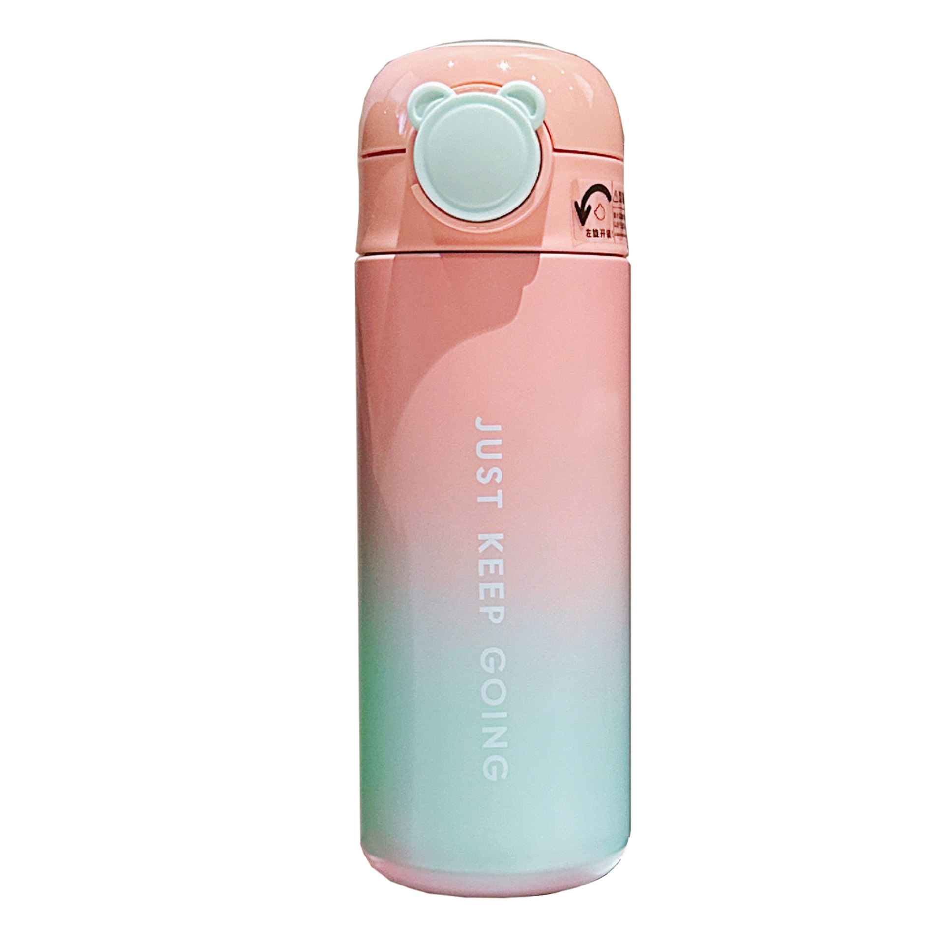 2024 New gradient color insulated cup, one-button pop-up lid student straw cup, portable car children's stainless steel water cup Item Picture