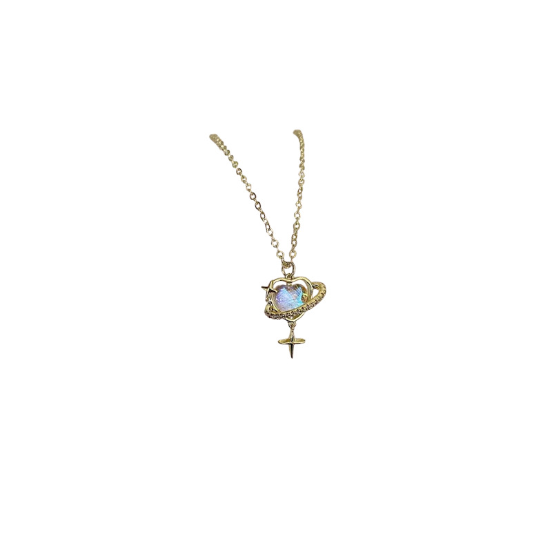 The new 2024 fashion Planet necklace for women features a light luxury and niche design with tassels, a simple and versatile sweater and collarbone chain Item Picture