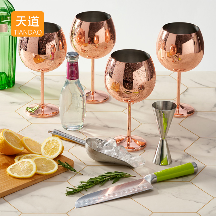 304 stainless steel cocktail wine glass 500ml, enlarged champagne wine glass, large-capacity metal highball glass Specification drawing