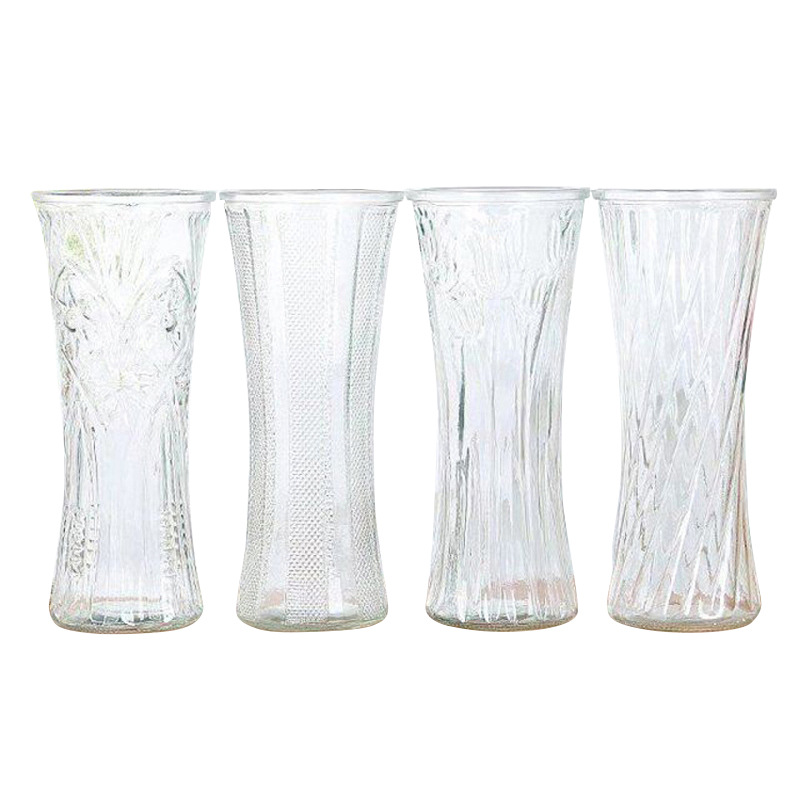 Modern and simple glass vase, large transparent lucky bamboo lily, hydroponic fresh flower vase, living room decoration item Item Picture