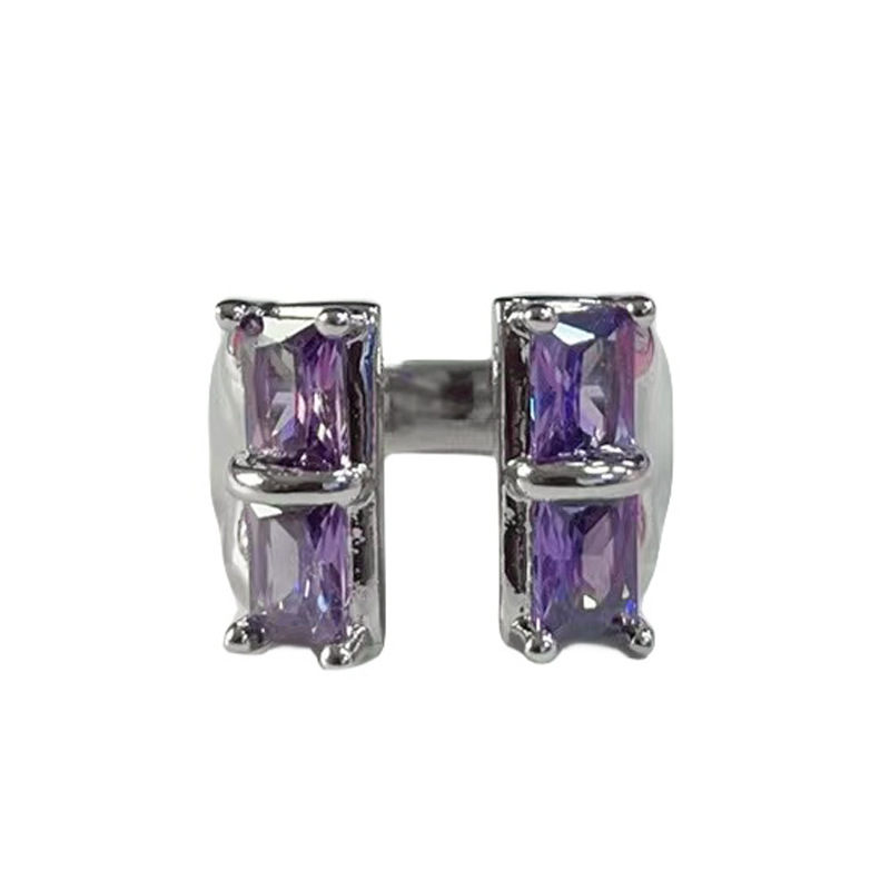 The new purple diamond butterfly lava open ring for women on Instagram features a cold, niche, fashionable and luxurious high-end ring style Item Picture