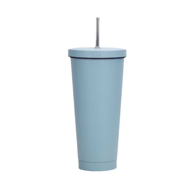 Cross-border best-selling vacuum stainless steel coffee cups, large-capacity straw cups, office insulated drinking cups, wholesale available with printing Item Picture
