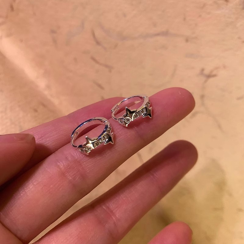 ins Star Ring Earrings 2025 New bestseller, trendy, exquisite and small stud earrings, light luxury, niche and high-end style earrings Specification drawing