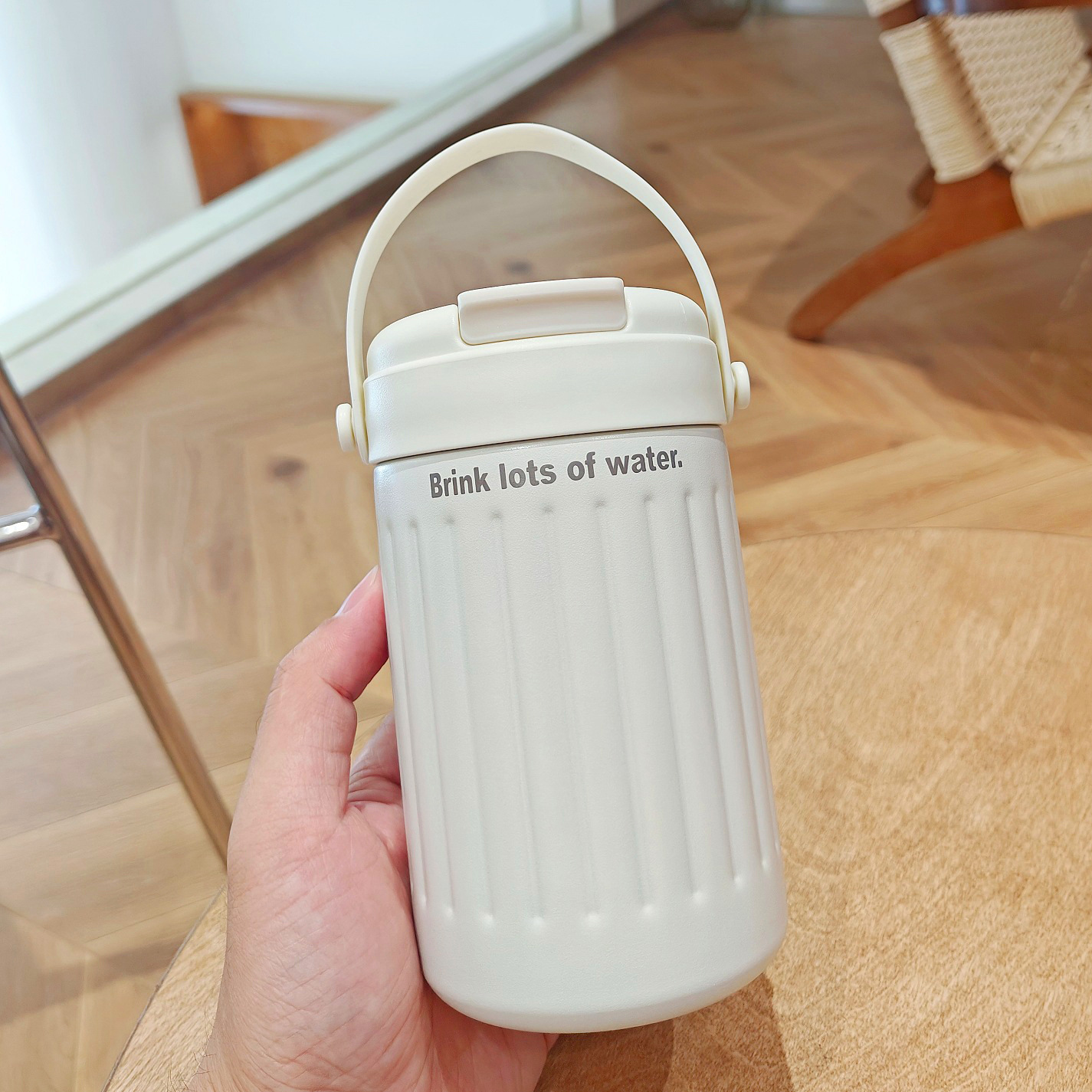 Simple and portable water cup, high appearance level, ins fashion coffee cup, gift for couples, portable stainless steel double-drinking straw cup Specification drawing