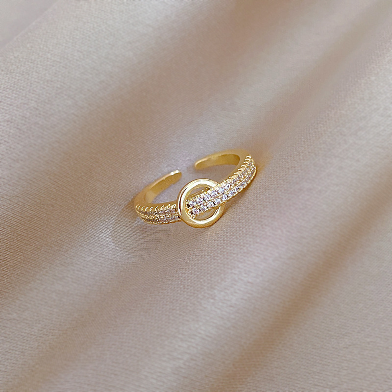 【 Real Gold 】 Circular light luxury Full diamond ring with adjustable opening, simple jewelry, Japanese-style ring couple rings Application Scenario