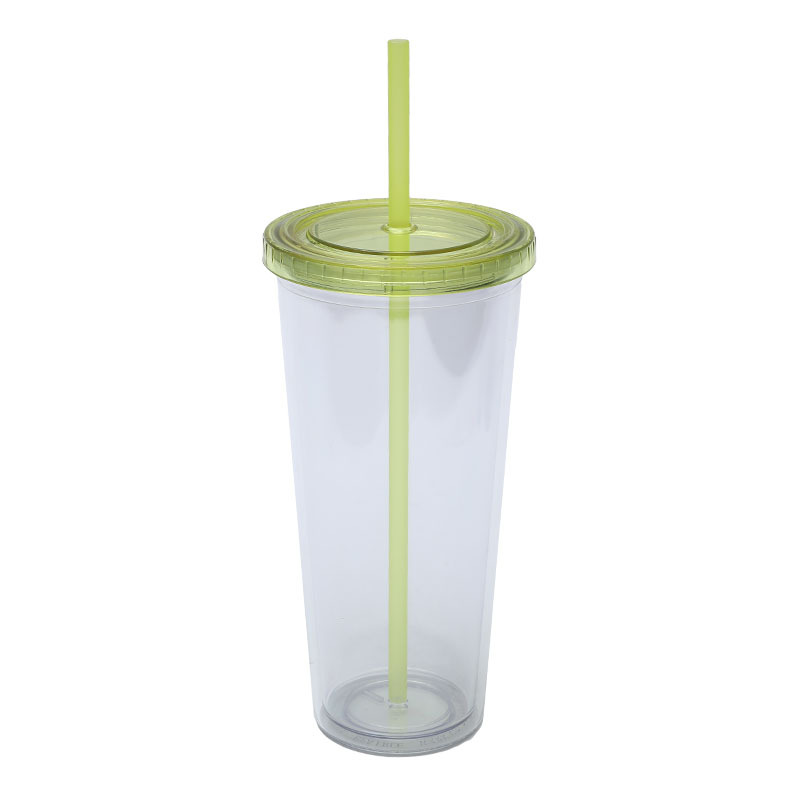 Factory direct supply 24oz plastic straw cup, creative transparent cold drink cup, logo printing color water cup available upon request Specification drawing