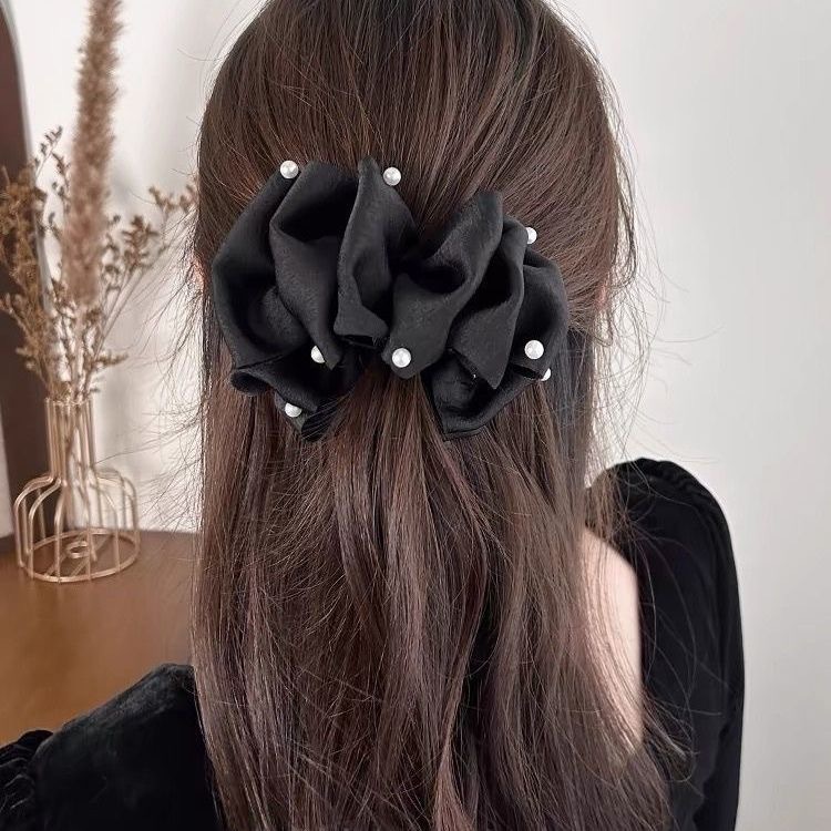 A new style of French Xiaoxiang Fengyun Flower bubble bead bead headpiece, a high-end and elegant women's hair accessory for the back of the head Specification drawing