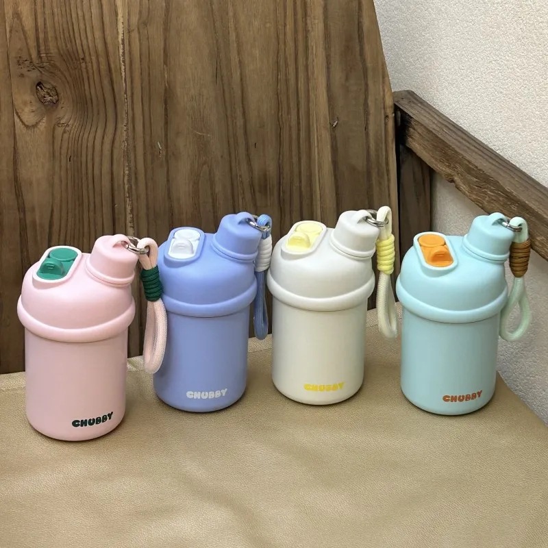 Autumn and winter stainless steel portable water cup for both men and women, high appearance level, insulated water cup with straw for direct drinking, dual-purpose travel cup details Picture