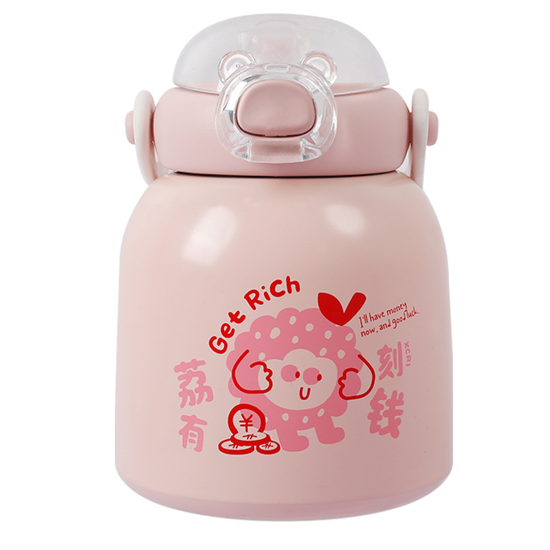 New portable large-capacity children's water cup with high appearance level, 304 stainless steel household cup for student girls Item Picture