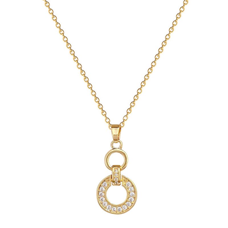 【 Titanium Steel 】 Necklace and earring set, light luxury full diamond interlocking, personalized and elegant banquet earrings and necklaces Item Picture