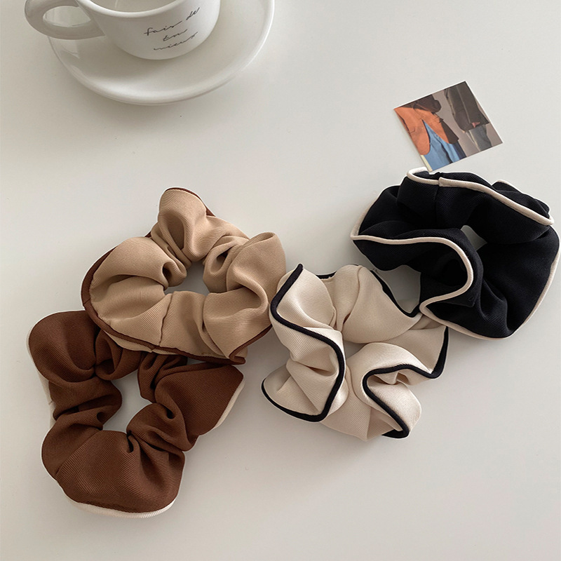 Retro French large intestine band hair tie for women in autumn and winter, Korean style, versatile and simple hair tie, elastic and large intestine hair tie details Picture