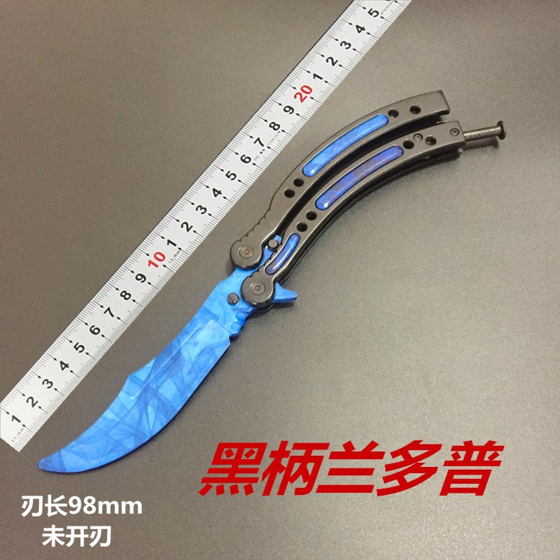 csgo peripheral butterfly comb folding practice training knife all-steel uncut blade swinging knife creative adult stress-relieving toy undefined