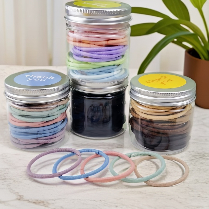30 high-elasticity autumn and winter basic seamless thick rubber bands that won't hurt hair, suitable for both children and adults to tie high ponytails with large loops full figure