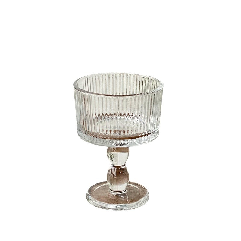 French retro tall ice cream cup, creative transparent yogurt cold drink cup, dessert glass cup, home cocktail cup Item Picture