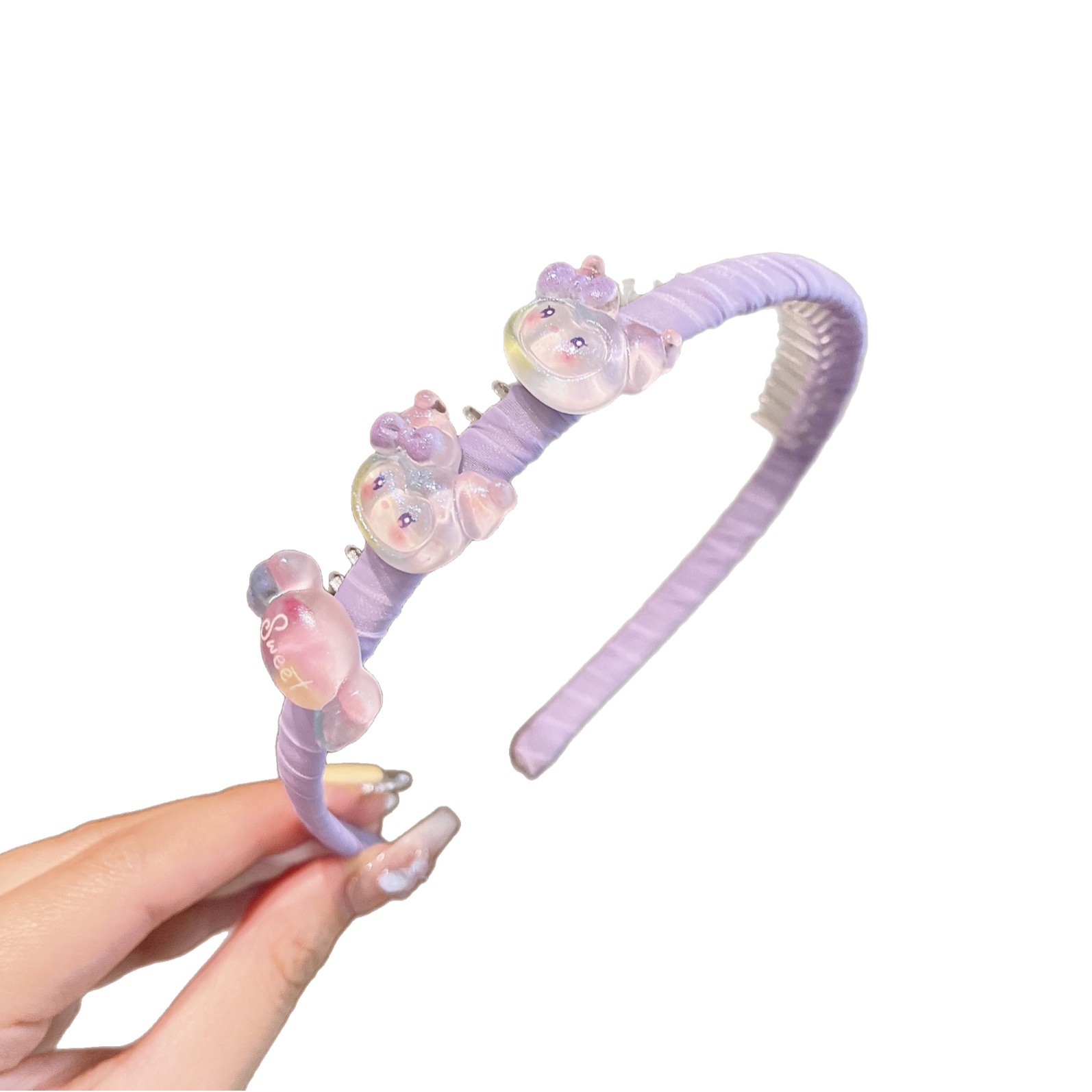New children's hairband, girls' broken hair arrangement, toothed anti-slip hairpin, cute girls' headband and hair accessory Item Picture