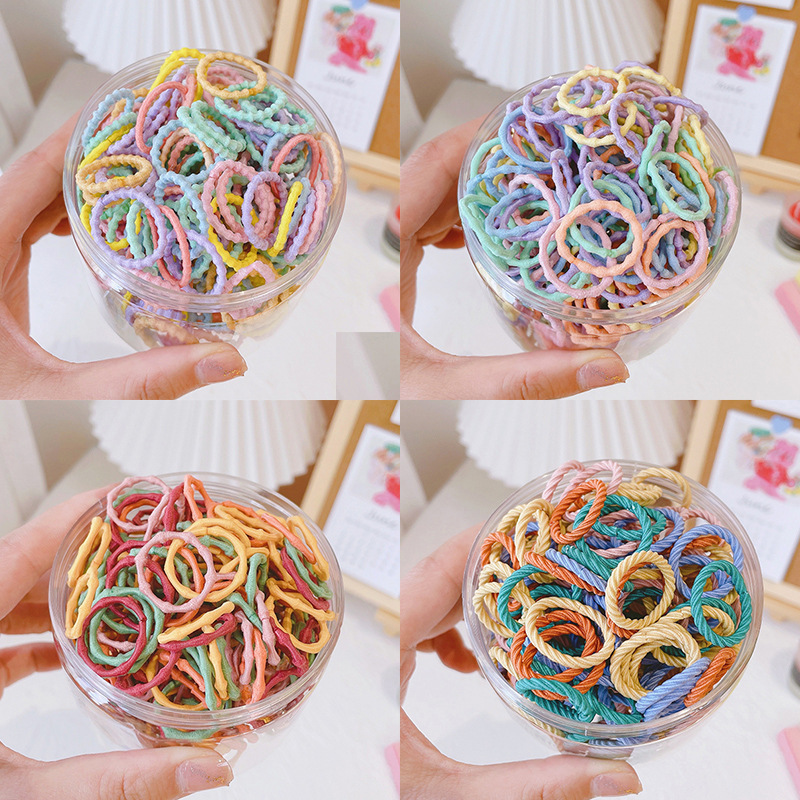 100 boxed thumb hair ties that won't damage hair, baby and children's hair accessories, high elasticity Korean version Specification drawing