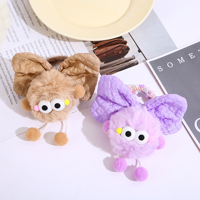 The cute plush ball hair tie for girls' hair ties won't damage hair. New style hair band for autumn and winter 2024 Specification drawing