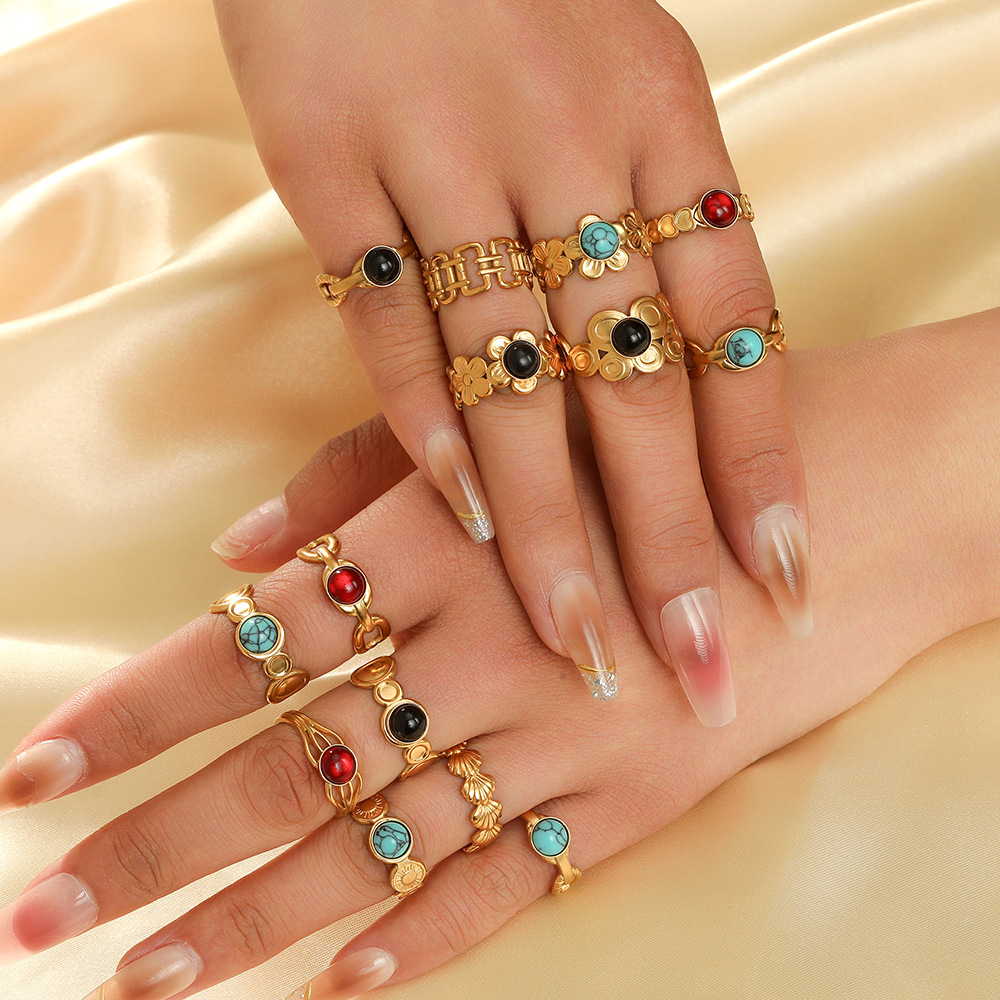 Stainless steel mirror-polished personalized ring, a niche design for women, a minimalist and best-selling ring exclusively for cross-border use in Europe and America full figure
