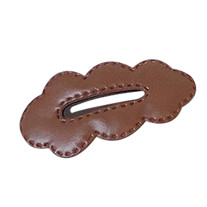 New autumn and winter collection: coffee-colored hair clips, leather, retro cloud bb clips, girls' bangs, fringed clips, back of the head hair accessory Item Picture