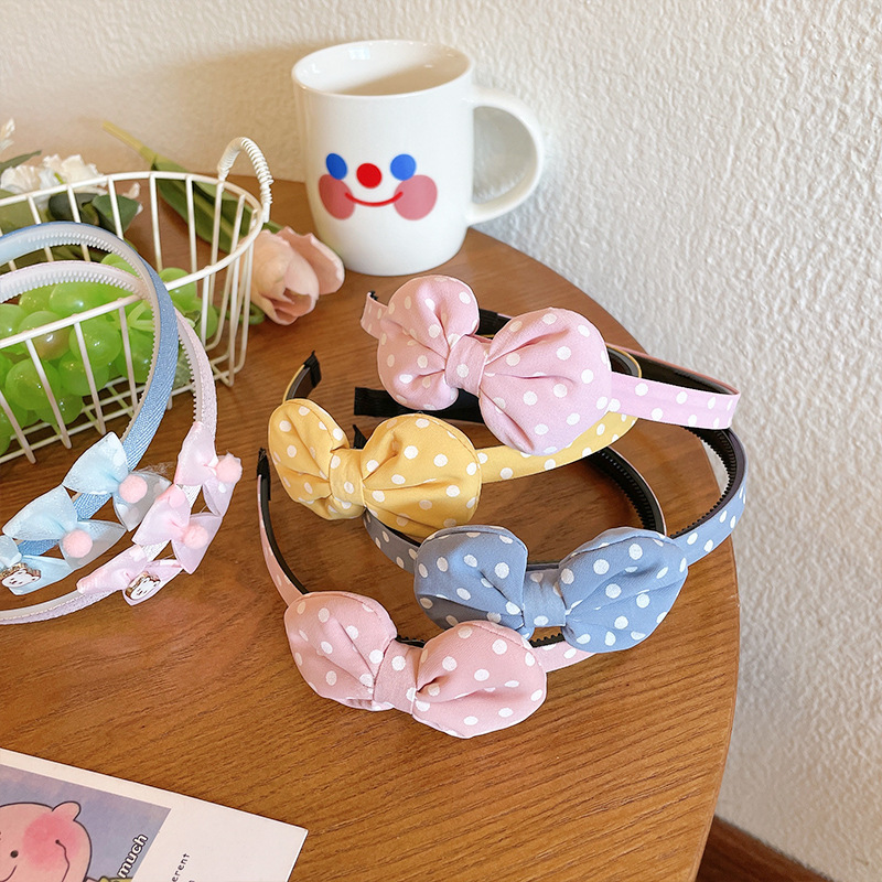 Children's bow hair band, girls' wave head band, sweet and cute princess headwear, anti-slip hair press without damaging hair, hair accessory full figure