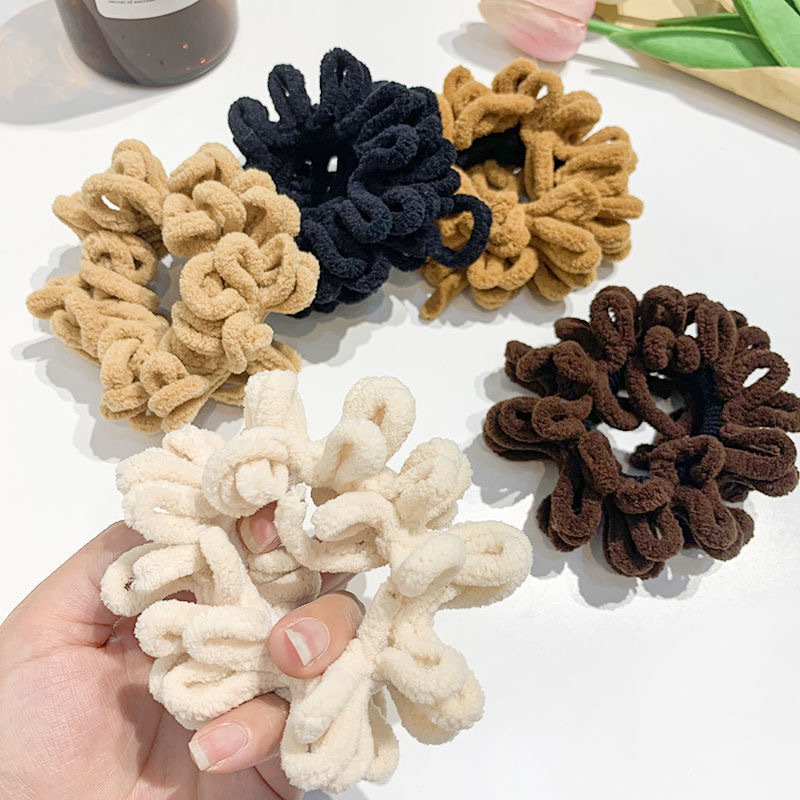 Japanese and Korean autumn and winter basic, versatile and elegant hair bands, towel bands, hair ties, high-elasticity ponytail hair ties, hair accessories, leather cases for women Specification drawing