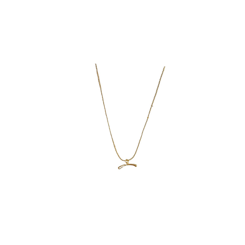 New Chinese-style irregular arc pendant, with a unique and simple design sense, versatile, elegant and fashionable collarbone chain, plain chain Item Picture