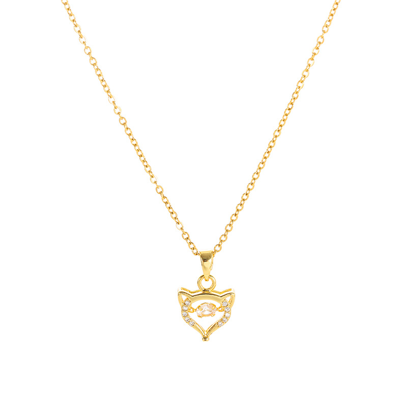 A simple and cute fox necklace with a Japanese and Korean style, a trendy and niche design for women on Instagram, a popular collarbone chain and a versatile necklace Item Picture