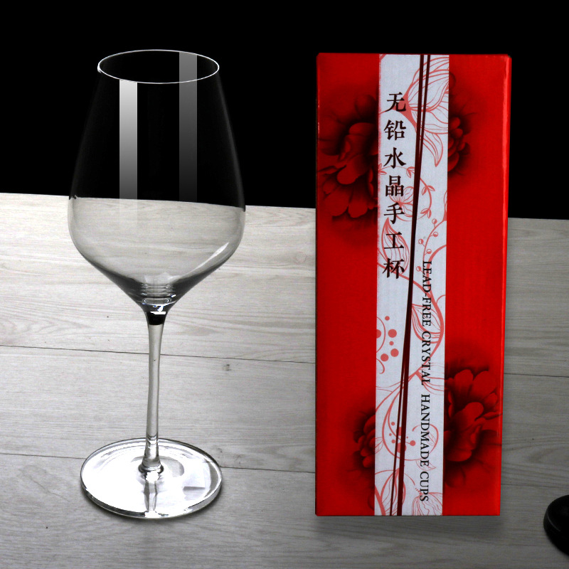 Wine glass set, lead-free crystal glass, highball wine glass, single gift box, Bordeaux highball glass full figure