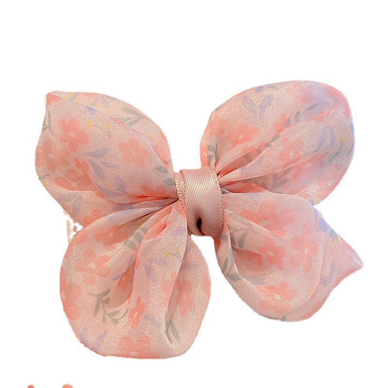 Children's bow hair clips, cute netted hair clips for little girls, summer forest-style fairy-like hair clips for girls Item Picture