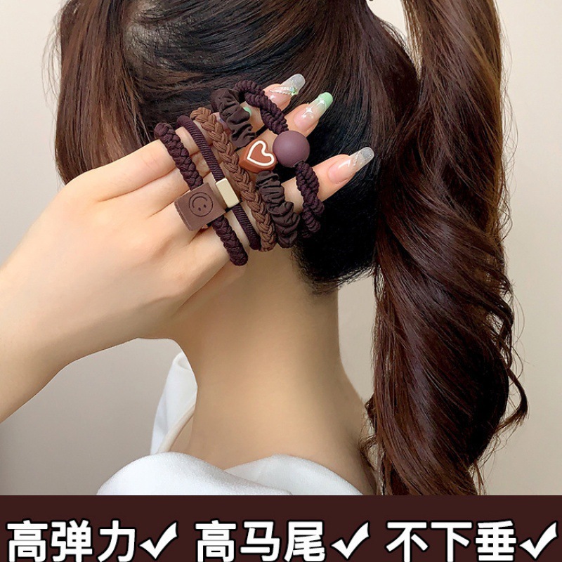 Hair band headband for girls 2023 New high-elasticity durable rubber band that won't damage hair, high ponytail hair band headwear Application Scenario
