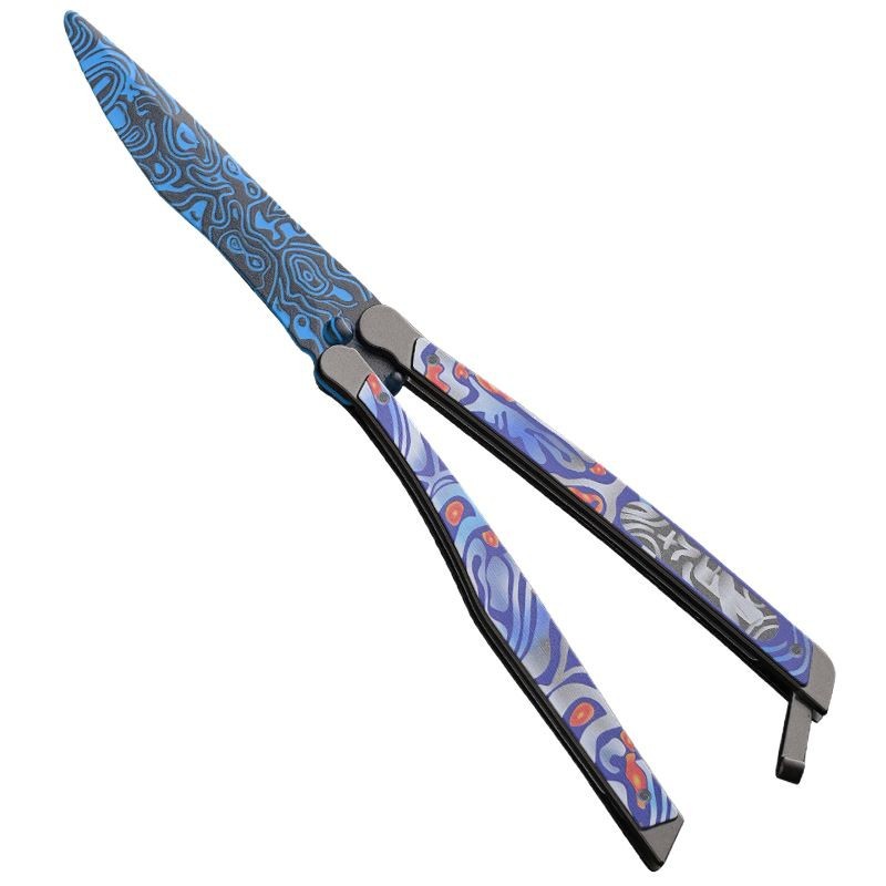 "Peacetime PlayerUnknown's Battlegrounds (PUBG) game peripheral figurines, Cold Blade Butterfly Knife, Flame Knife, all-metal uncut decorative toy models. Item Picture