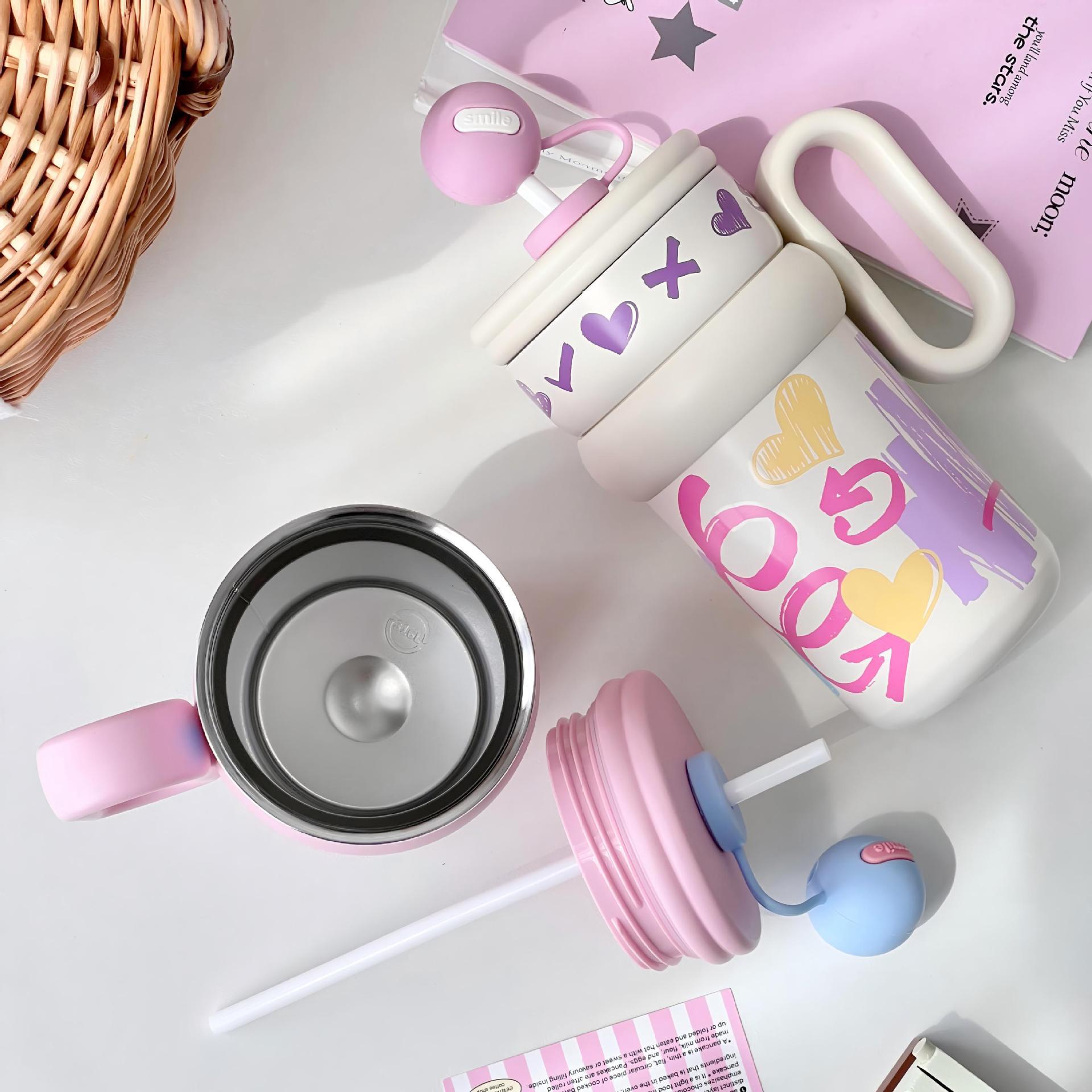 Female handle insulated cup, office large capacity, high appearance level, straw cup, giant cold preservation, 316 stainless steel water cup Application Scenario
