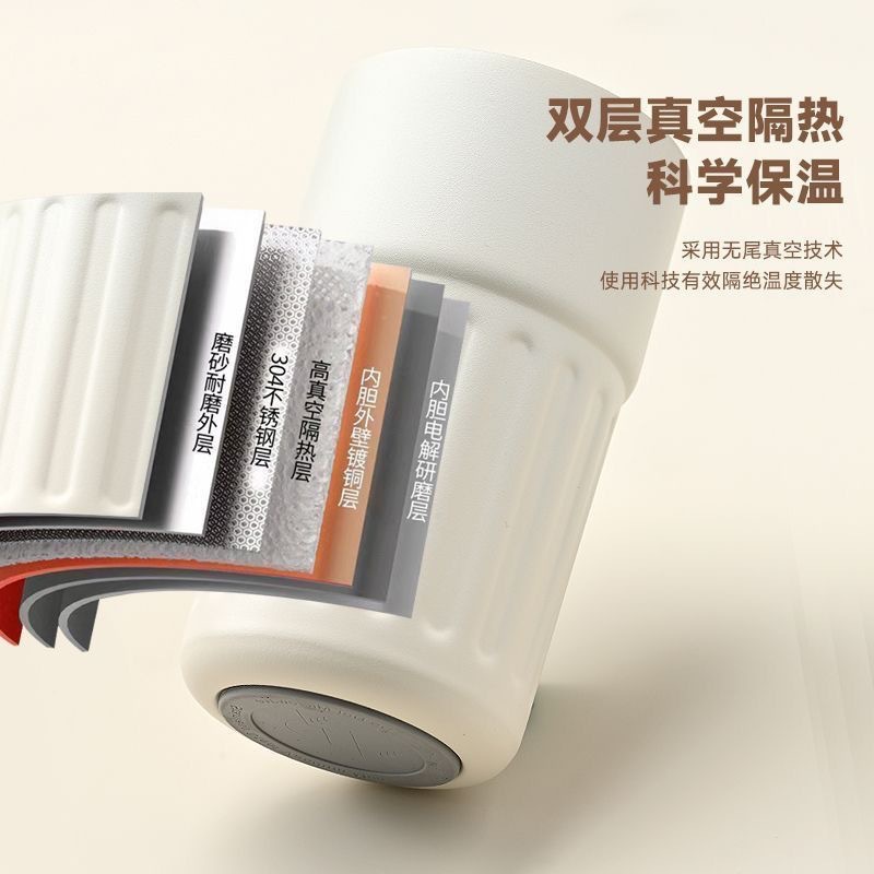 New smart temperature-displaying 316 stainless steel insulated cup, simple handle coffee cup, outdoor portable car gift cup Specification drawing