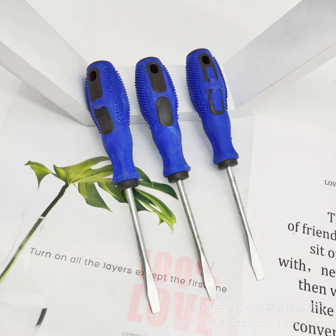 4-inch massage handle flat-head screwdriver, flat-head screwdriver, one-yuan hardware tools wholesale details Picture