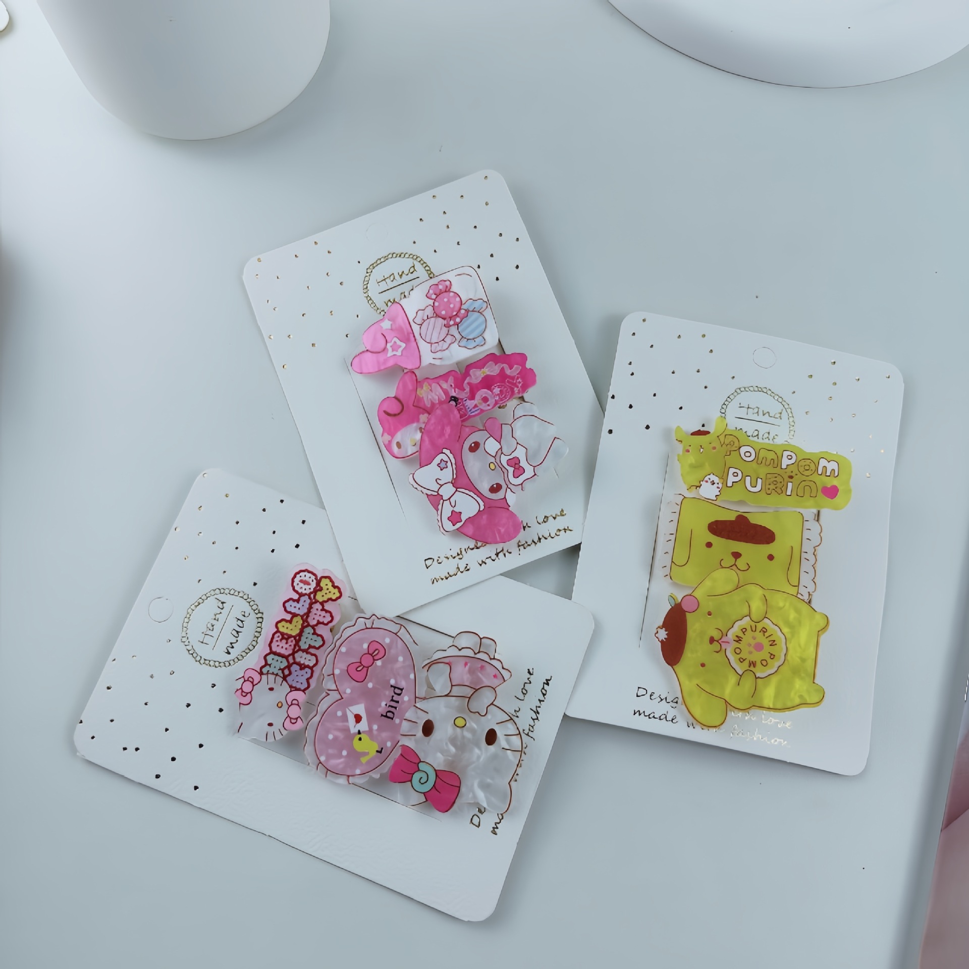 Cute Sanrio hair clip three-piece set, girlish heart hair clip, bangs, broken hair edge clip, sweet and super fairy-like duckbill clip hair accessory details Picture