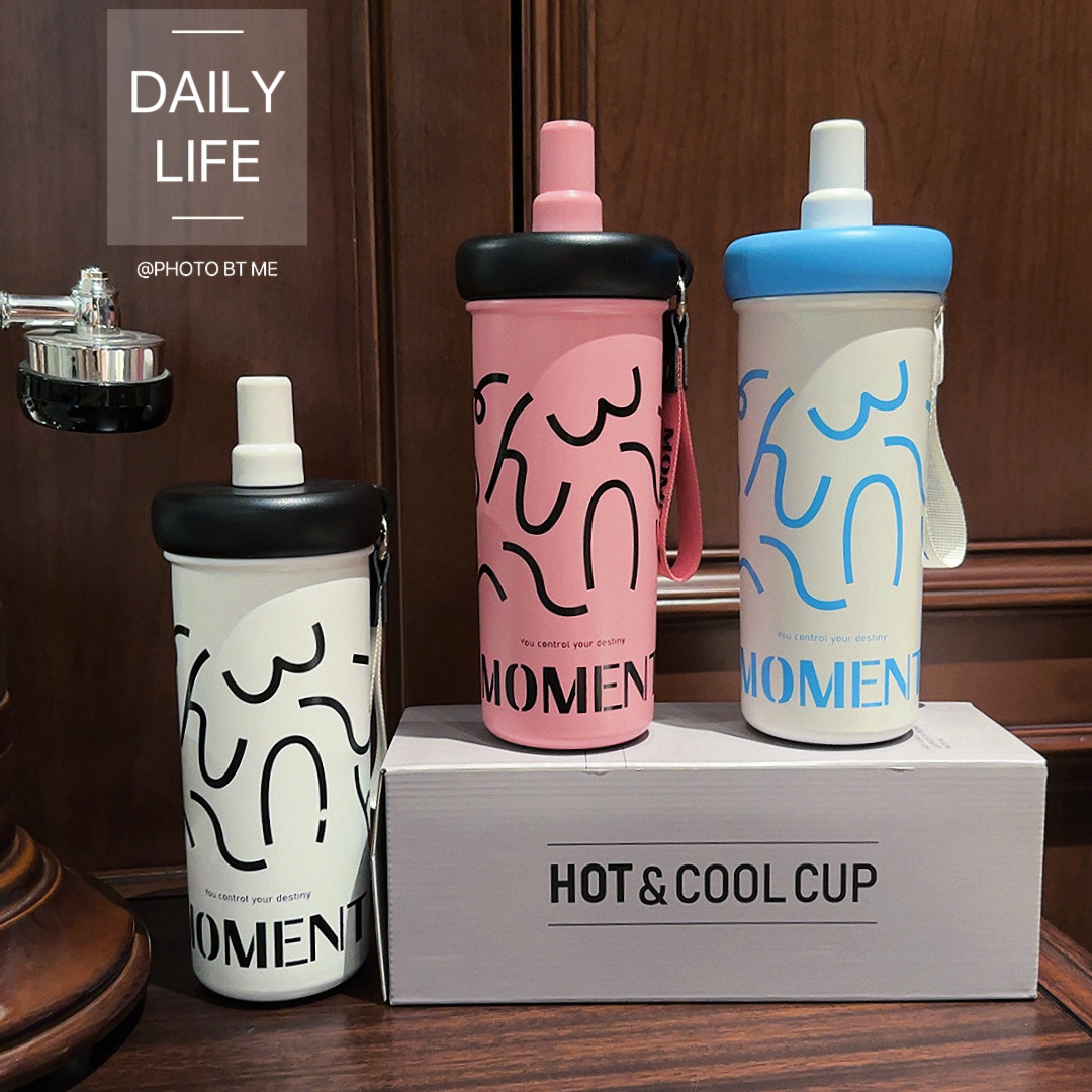 New 2024 portable straw water cup for couples, large capacity stainless steel office coffee cup for gifting Specification drawing