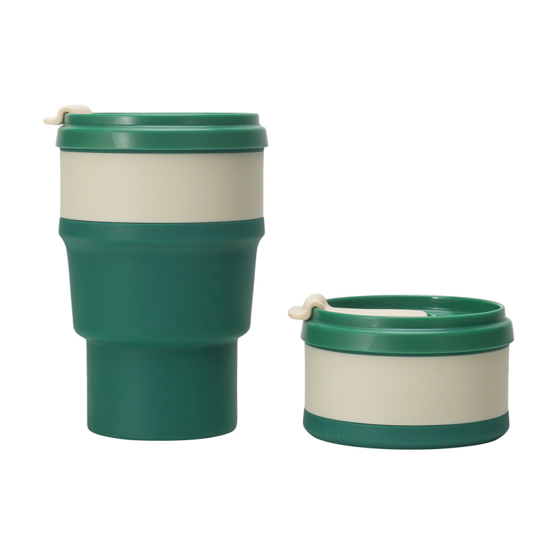 Silicone folding cups, silicone water cups, telescopic folding coffee cups, outdoor sports creative water cups, portable cups Specification drawing