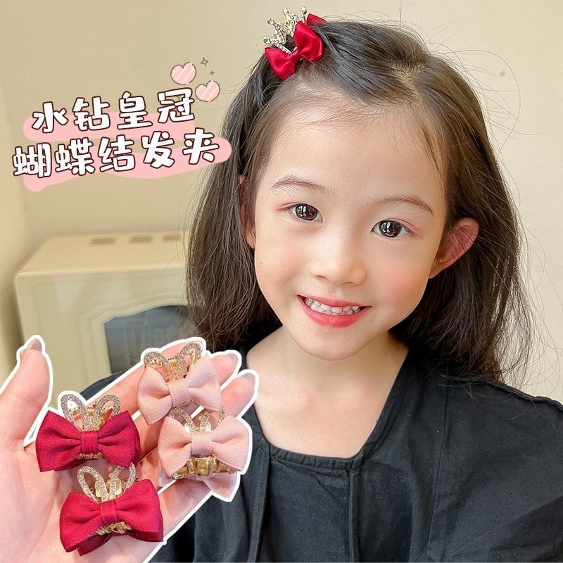 Bangs clips, princess hairpins, hair accessories, headwear, children's cute crown bow, small claw clips, baby girl side clips Application Scenario
