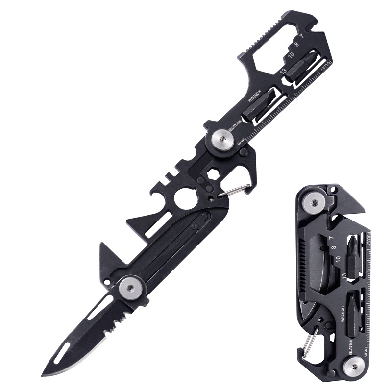 Multi-functional tactical card knife, multi-purpose camping rescue card, portable outdoor tool card undefined