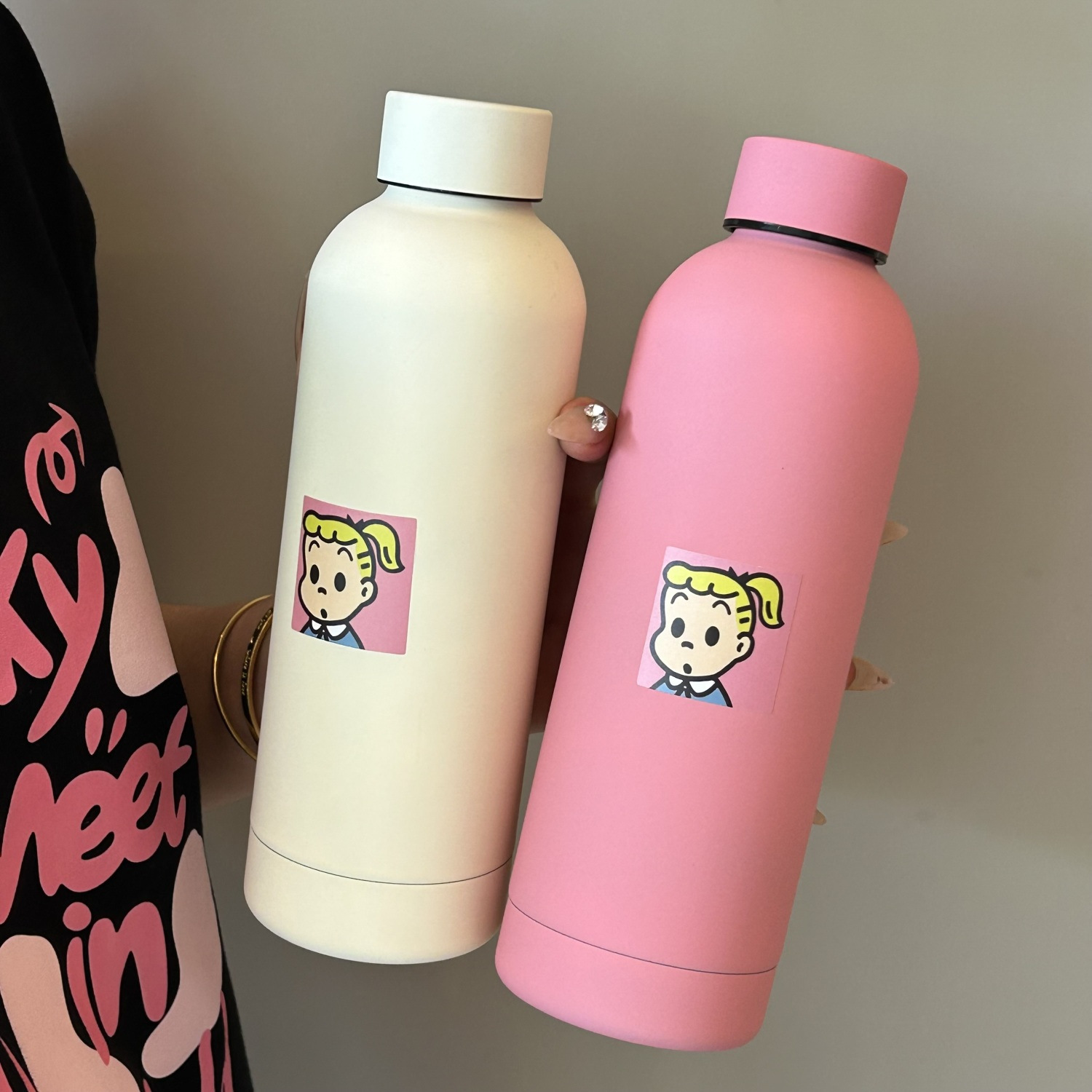 Korean InS-style direct drinking cup, simple solid color portable stainless steel insulated cup, popular student, high appearance level water cup for girls Specification drawing