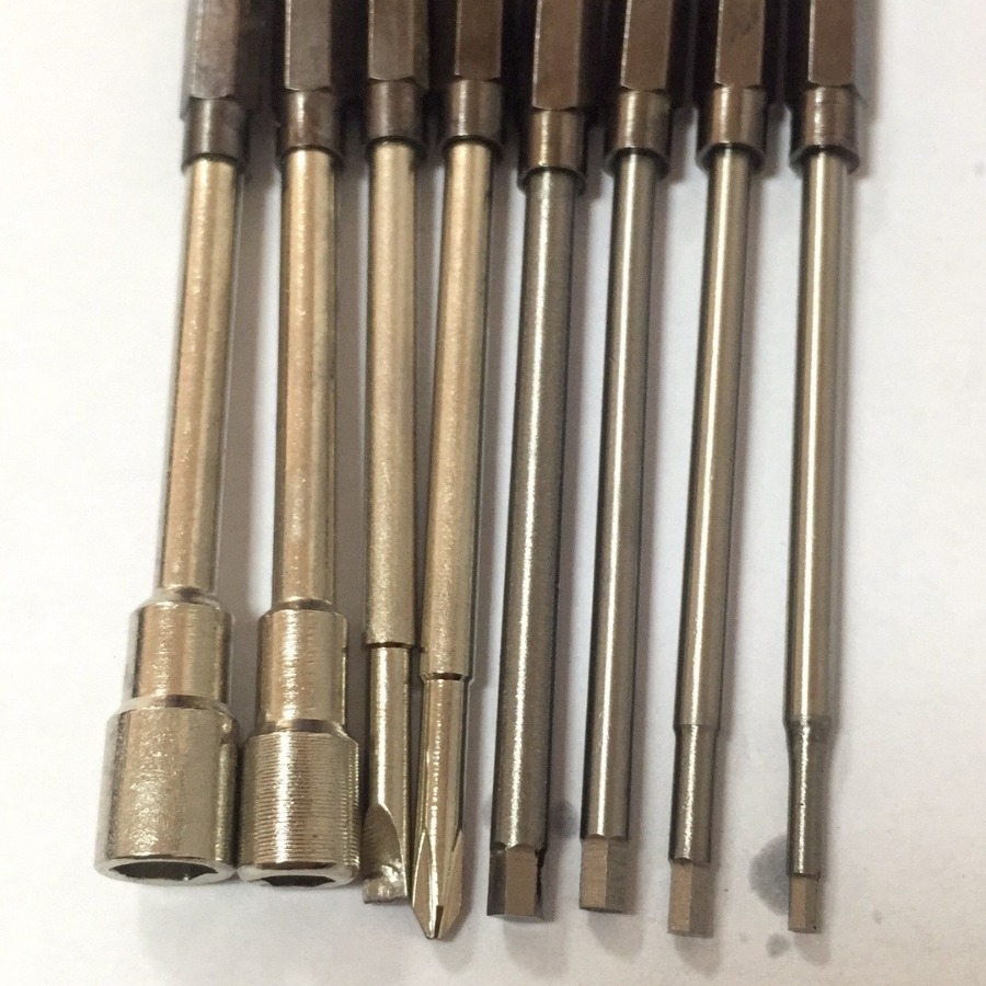 Precision eight-in-one white steel combination screwdriver set for model assembly and maintenance tools Specification drawing
