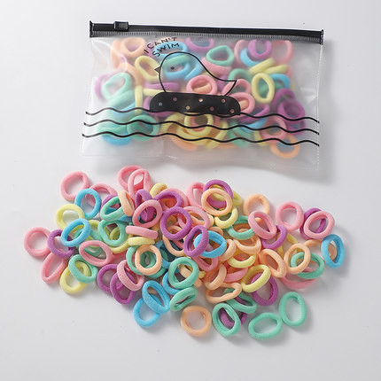 Korean high-elasticity small rubber band, small children's hair band, girls' hairline that won't damage hair, cute hair band, towel band, leather cover for girls details Picture