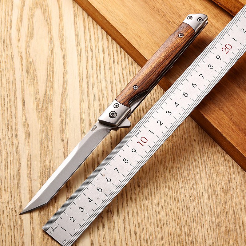 Original manufacturer's hot sale: Wooden handle folding, high hardness, durable, outdoor survival self-defense fruit knife, bone-removing knife undefined