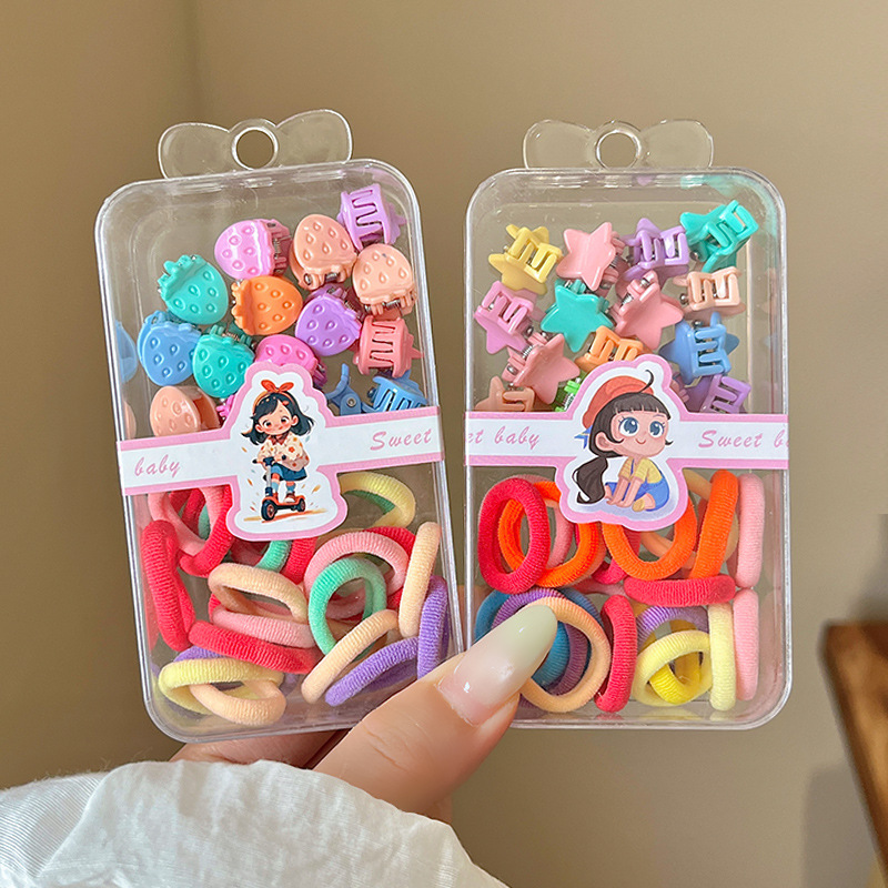 Children's rubber band hair tie, high elasticity, no damage to hair, colorful hair band, princess hair clip, cute little girl headwear Specification drawing