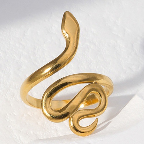 Stainless steel open snake-shaped ring for women, dark Gothic style, anti-fading, cross-border bestseller, niche design, high-end details Picture