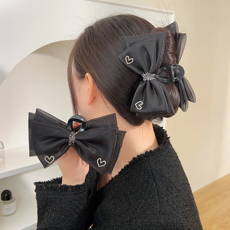High-end double-sided bow clip, large hair clip for a fleeing princess, shark clip at the back of the head, headwear and hair clip full figure