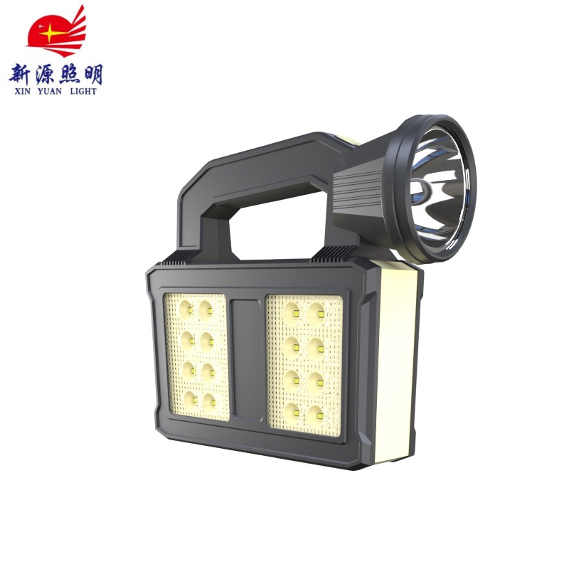 阳能手提灯LED探照灯户外家用强光手电筒COB露营帐篷灯照明电筒